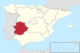 260px Extremadura in Spain plus Canarias.svg